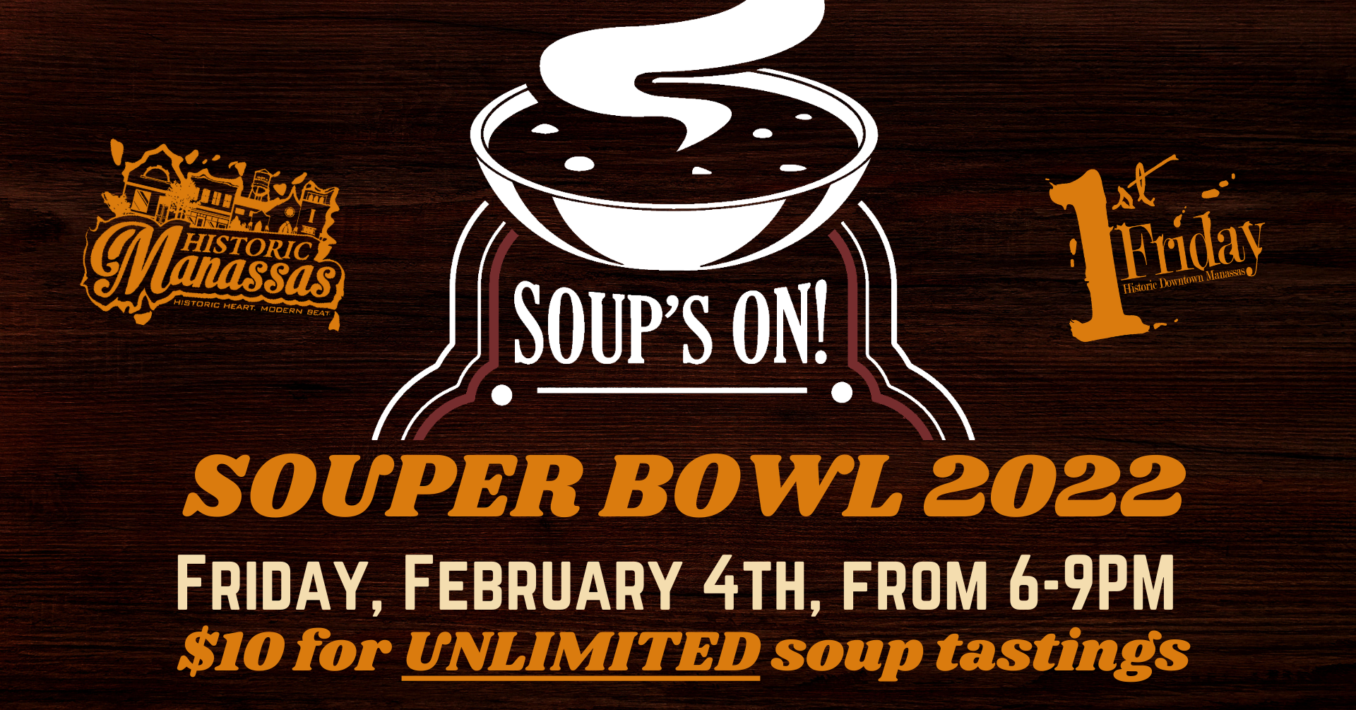 Souper Bowl Friday, February 4th 2021, unlimited tasting tickets for $10
