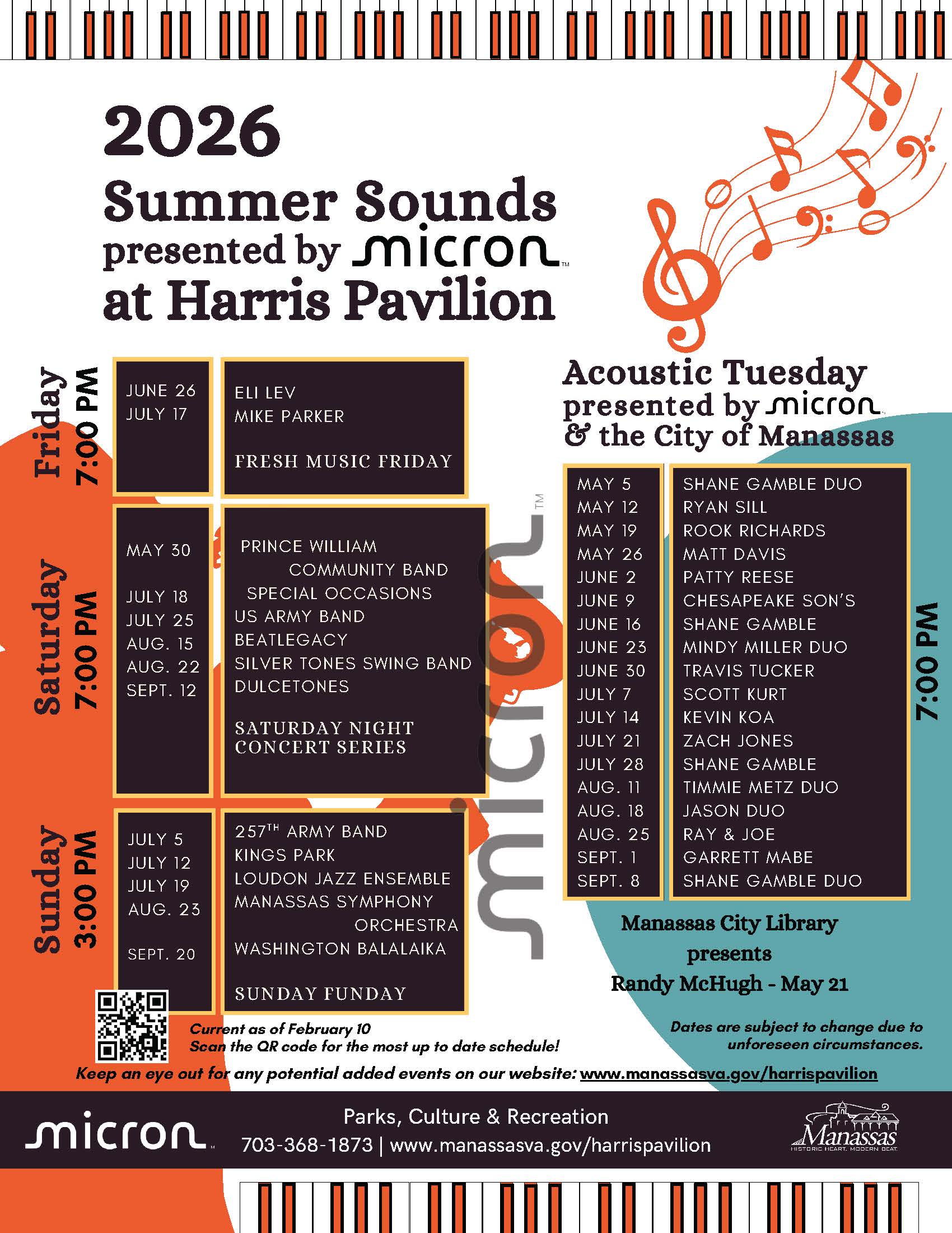 2026 Summer Sounds at Harris Pavilion.