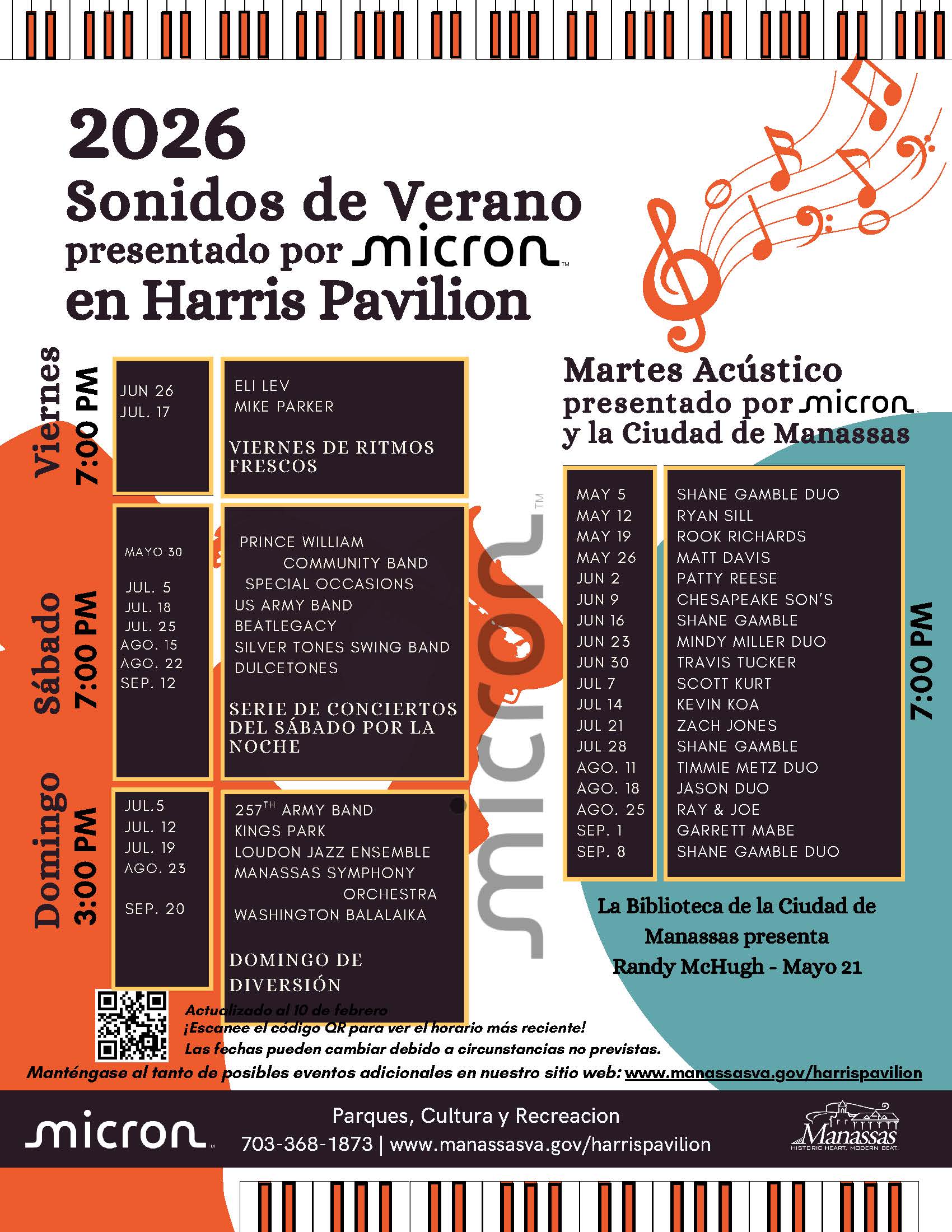 2026 Sonidos de Verano en Harris Pavilion.